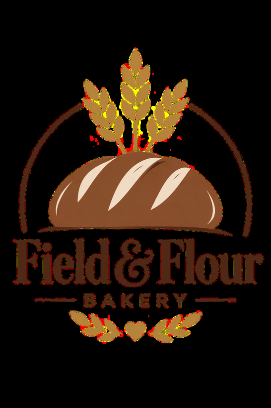 A Field and Flour Bakery logo on a fully transparent background