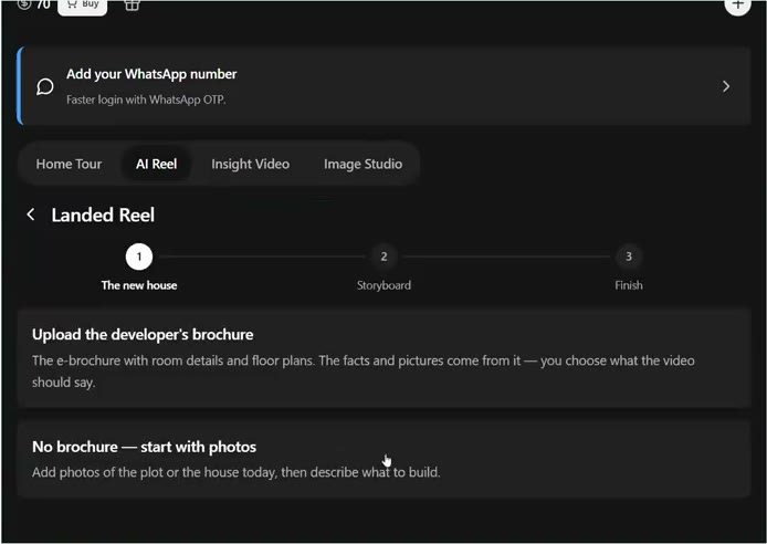 Landed Reel start options