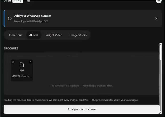 Brochure uploaded, Analyze button